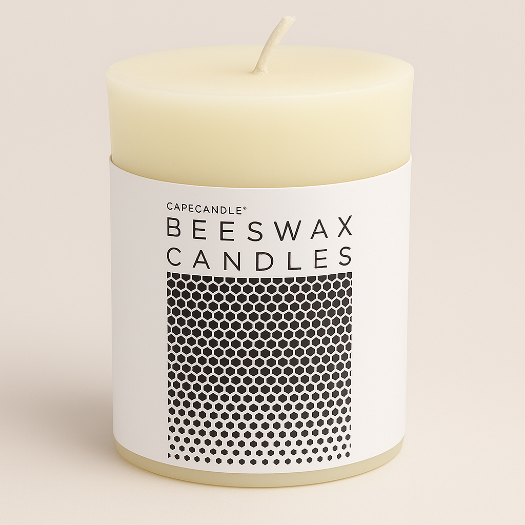 Beeswax Ivory Pillar Candle - 3x4 inch