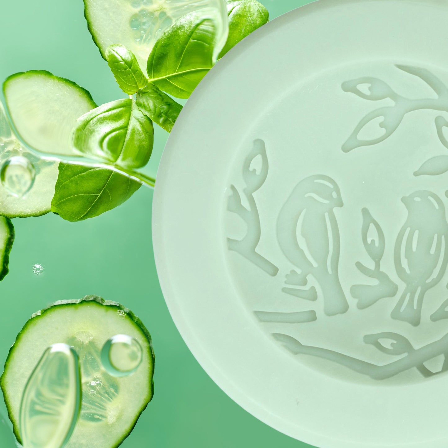 Cucumber Mint Scented Vessel - Birds