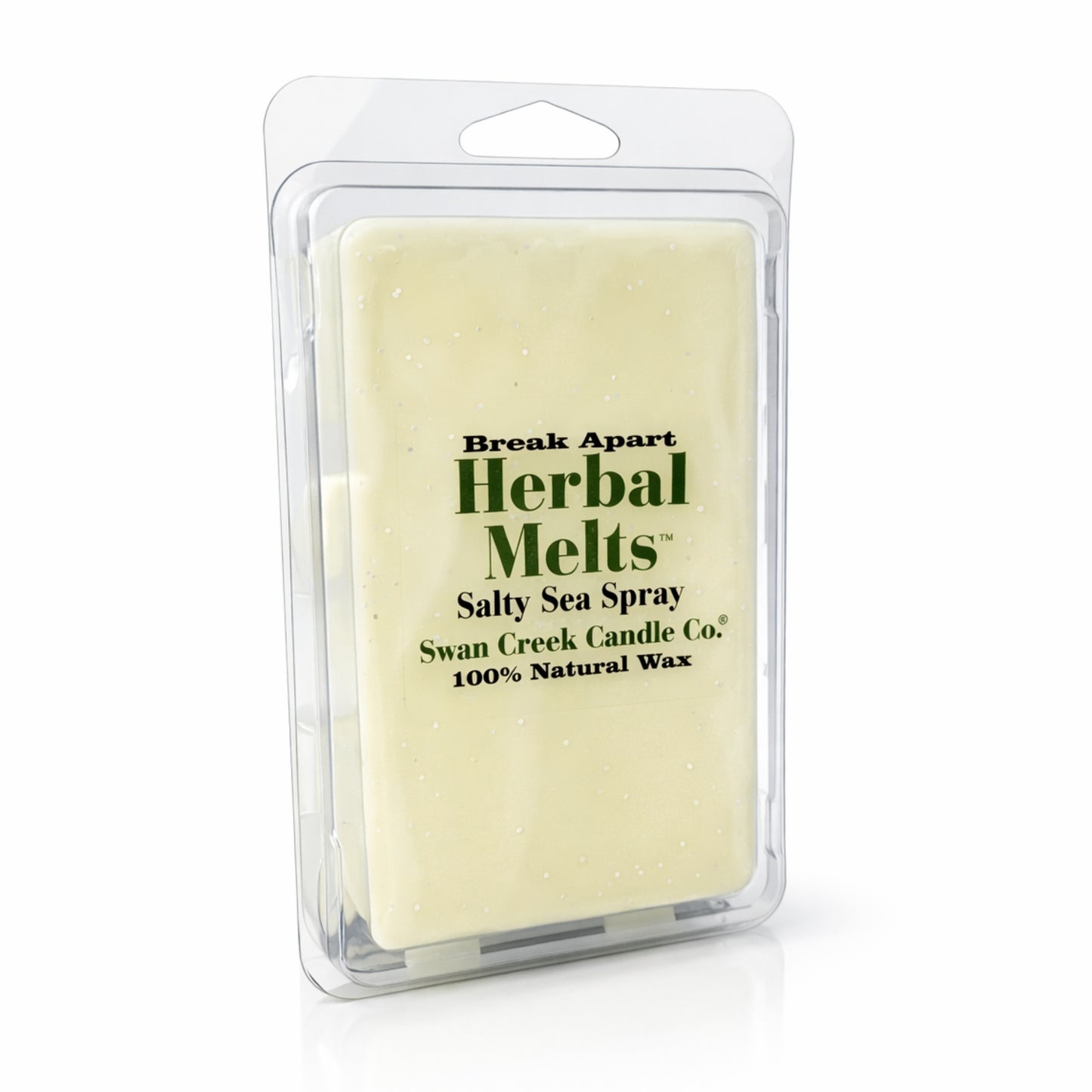 Herbal Melts wax melt packaging with text on a white background