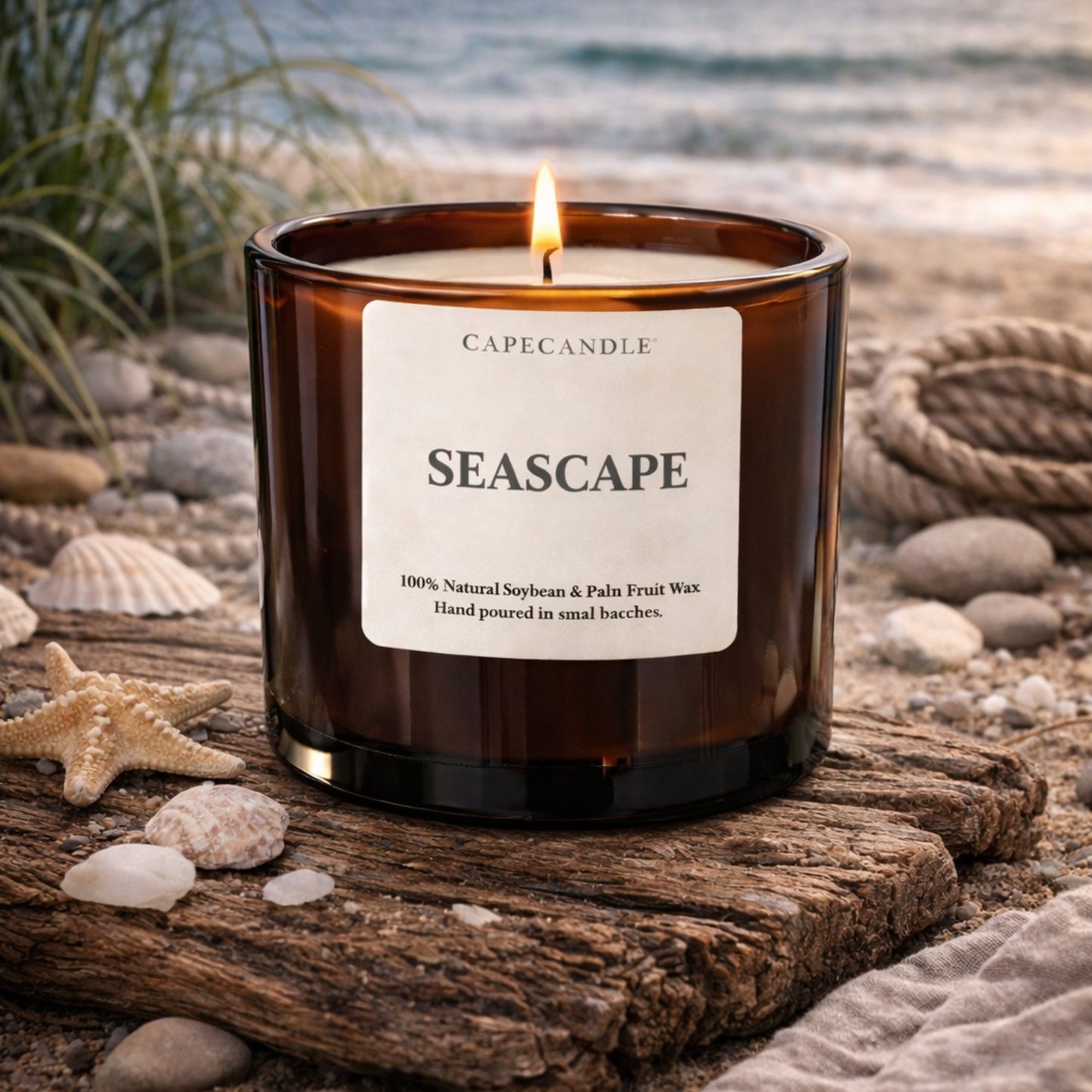 Seascape Amber Jar Candle