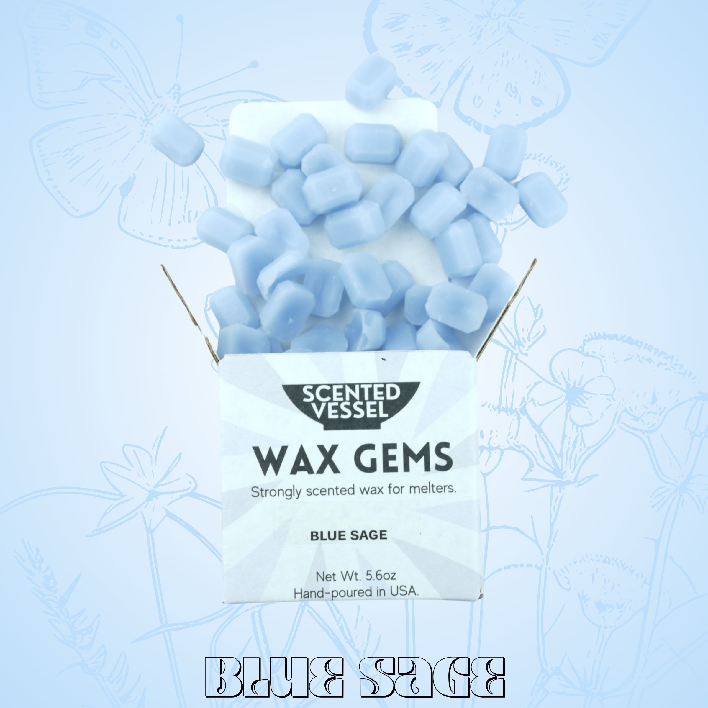 Blue Sage 5.6oz Wax Gems by Scented Vessel