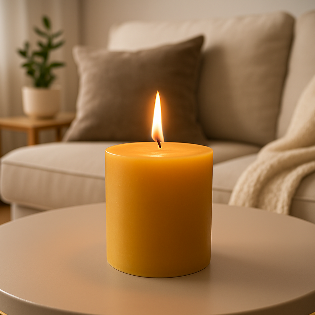 Beeswax Natural Pillar Candle - 3x4 inch