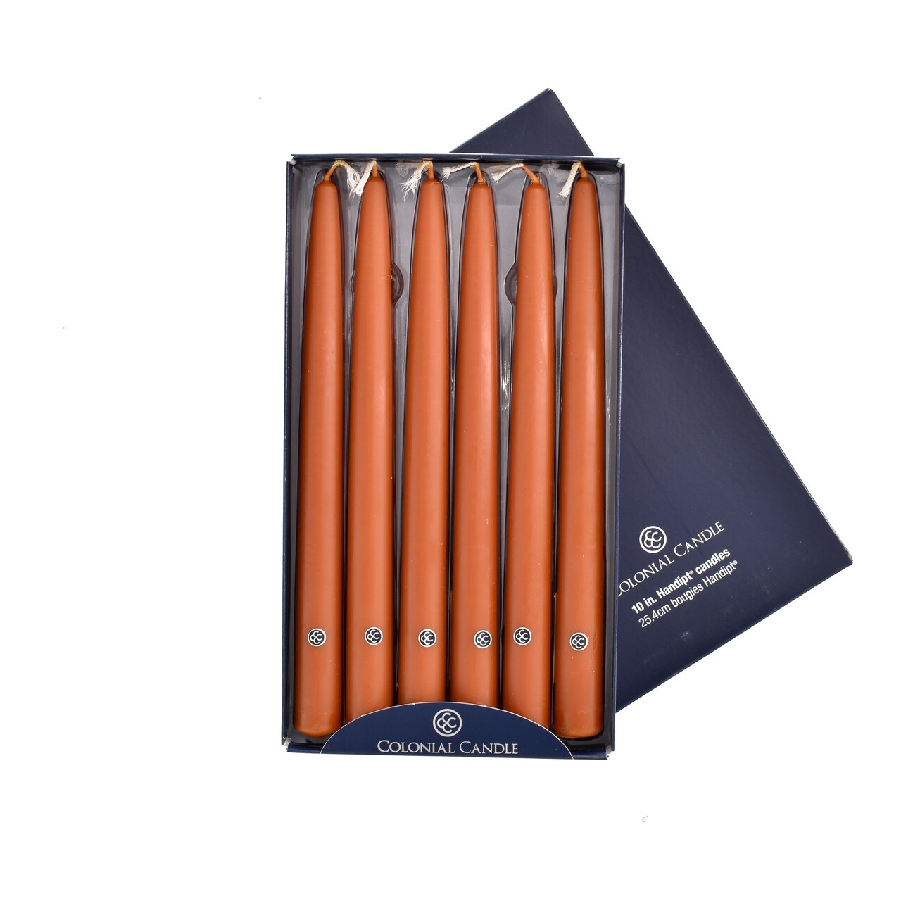 Amber 10" Handipt Tapers Colonial Candle