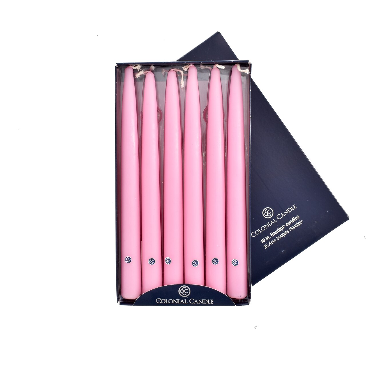 Blush Pink 10" Handipt Tapers Colonial Candle