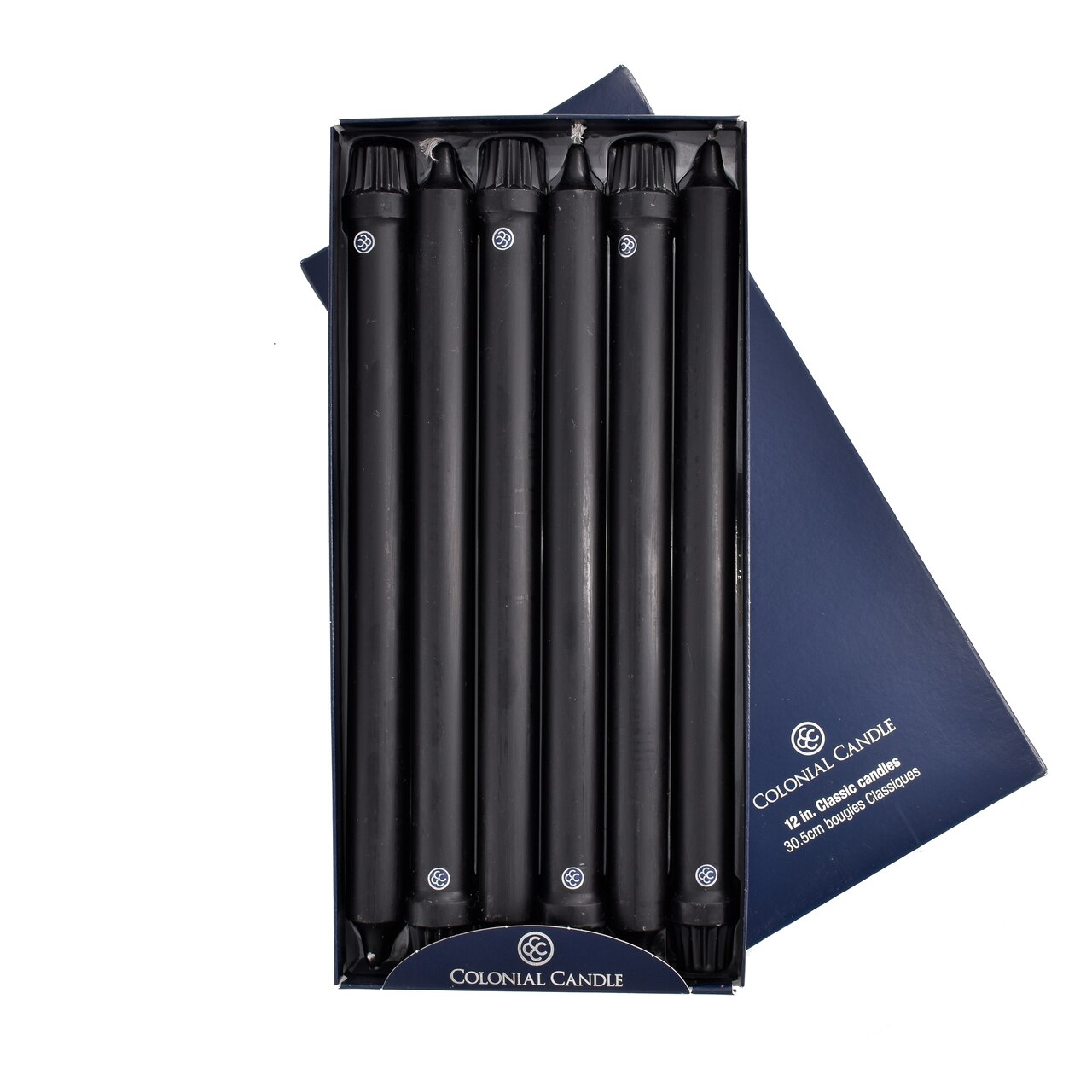 Black 12" Classic Colonial Candle