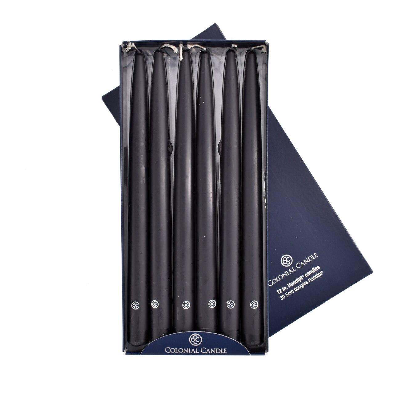 Black 12" Handipt Colonial Candle