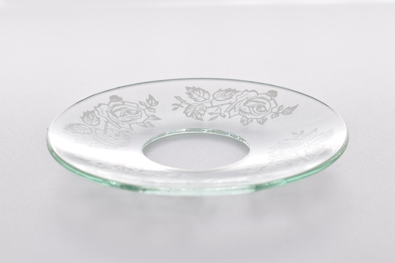 Bobeche - SET OF 2 Rose Pattern Glass 2.75 Inch