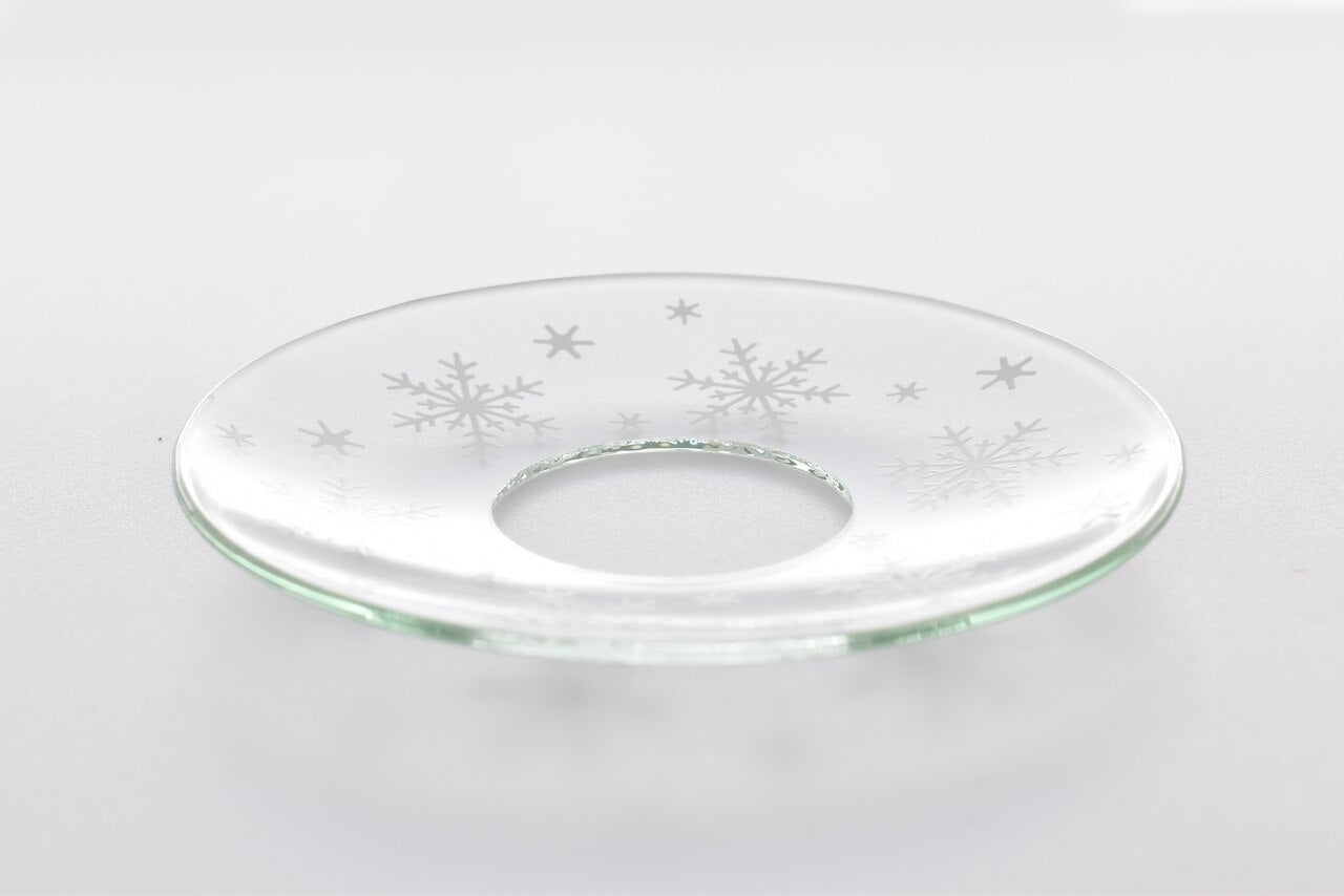 Bobeche - SET OF 2 Snowflakes Glass 2.75 Inch