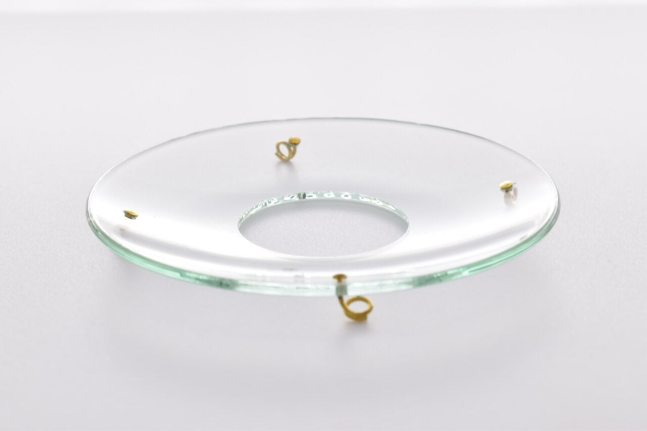 Bobeche - SET OF 2 Clear Plain Border with Four Gold Hooks Glass 2.75 Inch