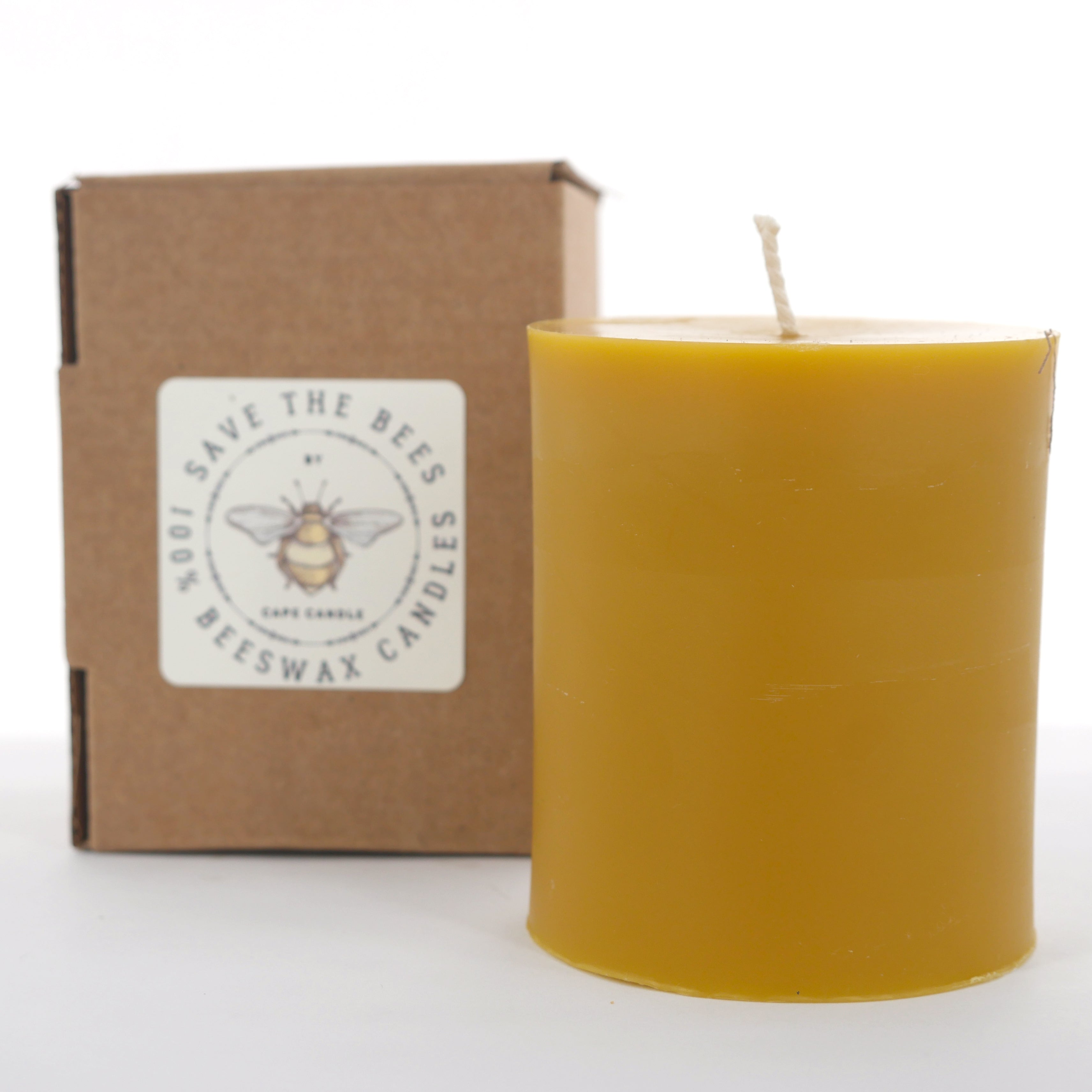 100 Beeswax Pillar Candle 3x3 Cape Candle