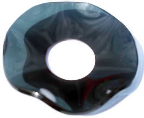 Bobeche - SET OF 2 Gray Fluted Glass 2.75 Inch