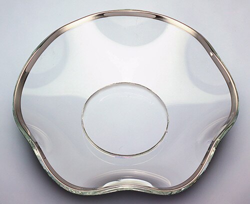 Bobeche - SET OF 2 Silver Rim Fluted Glass 2.75 Inch