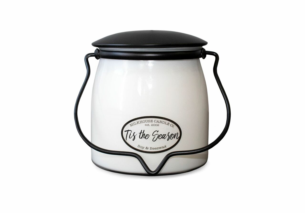 Tis The Season 16oz Butter Jar Candle by Milkhouse Candle Co.