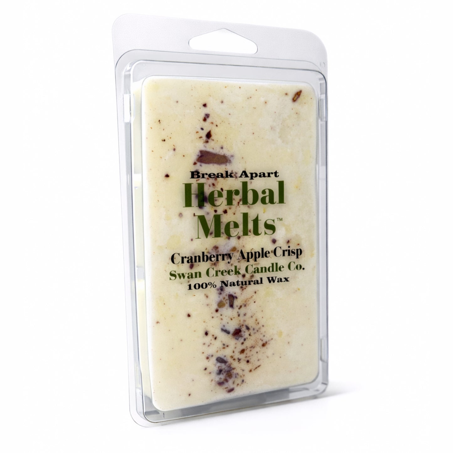 Herbal Melts wax melt packaging with visible brand name and product details on a white background