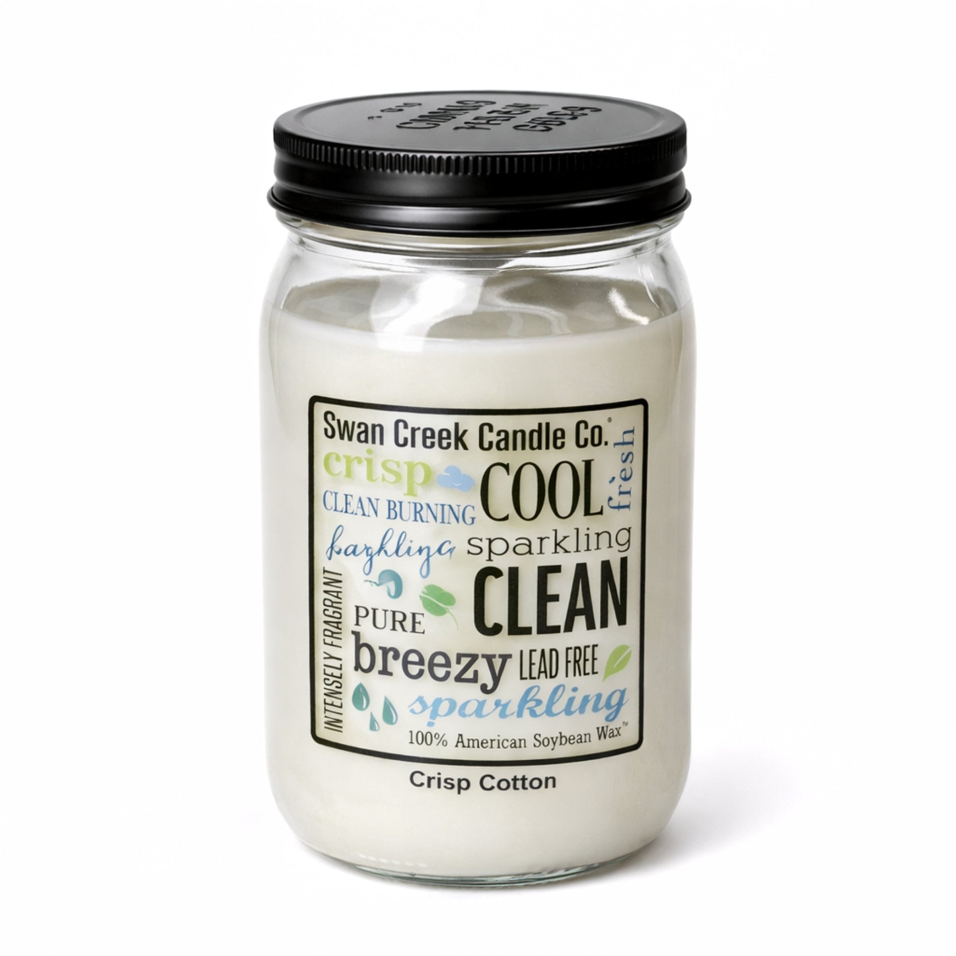 Swan Creek Candle - Crisp Cotton | 100% Soy Wax | 24oz Pantry Jar