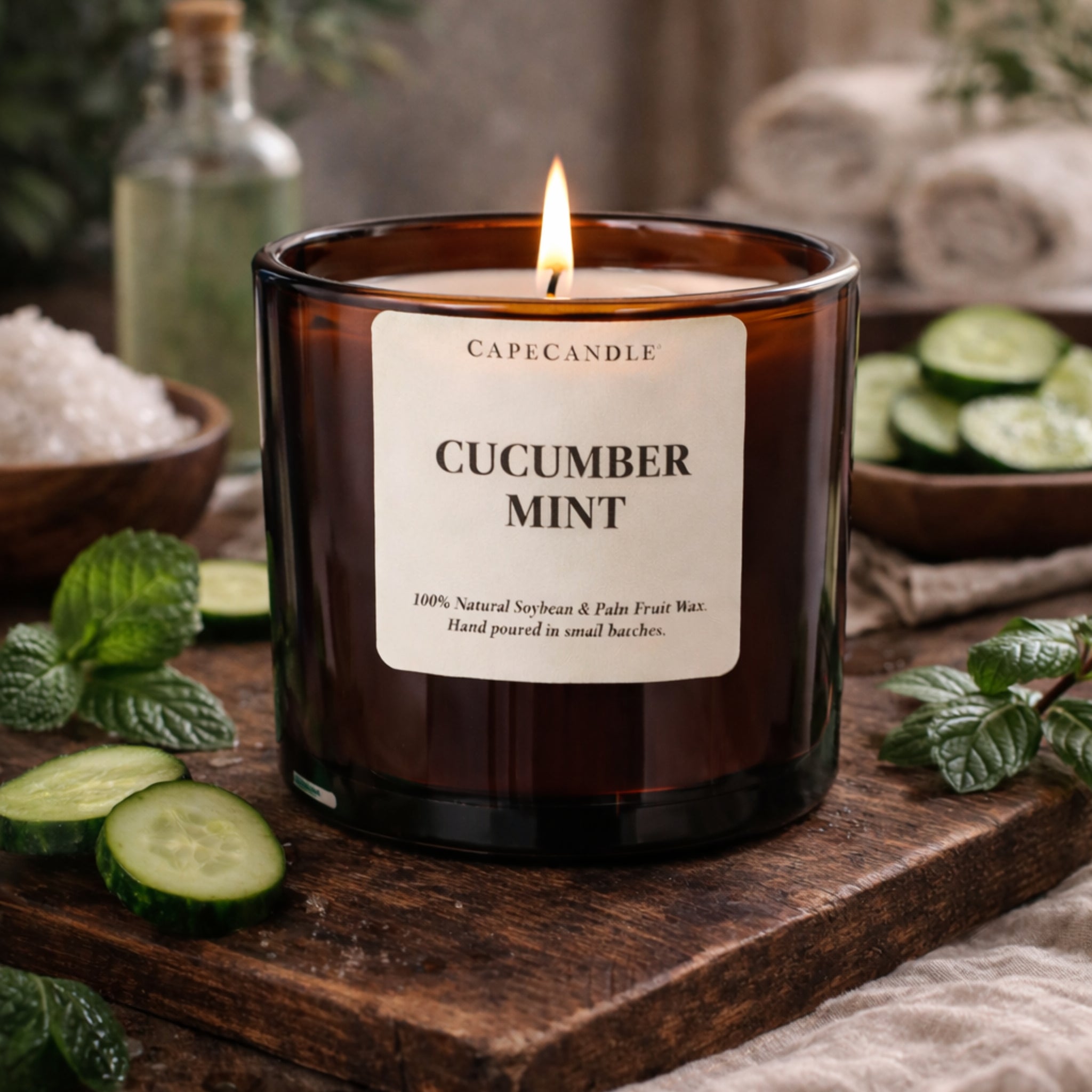 Cucumber Mint Amber Jar Candle