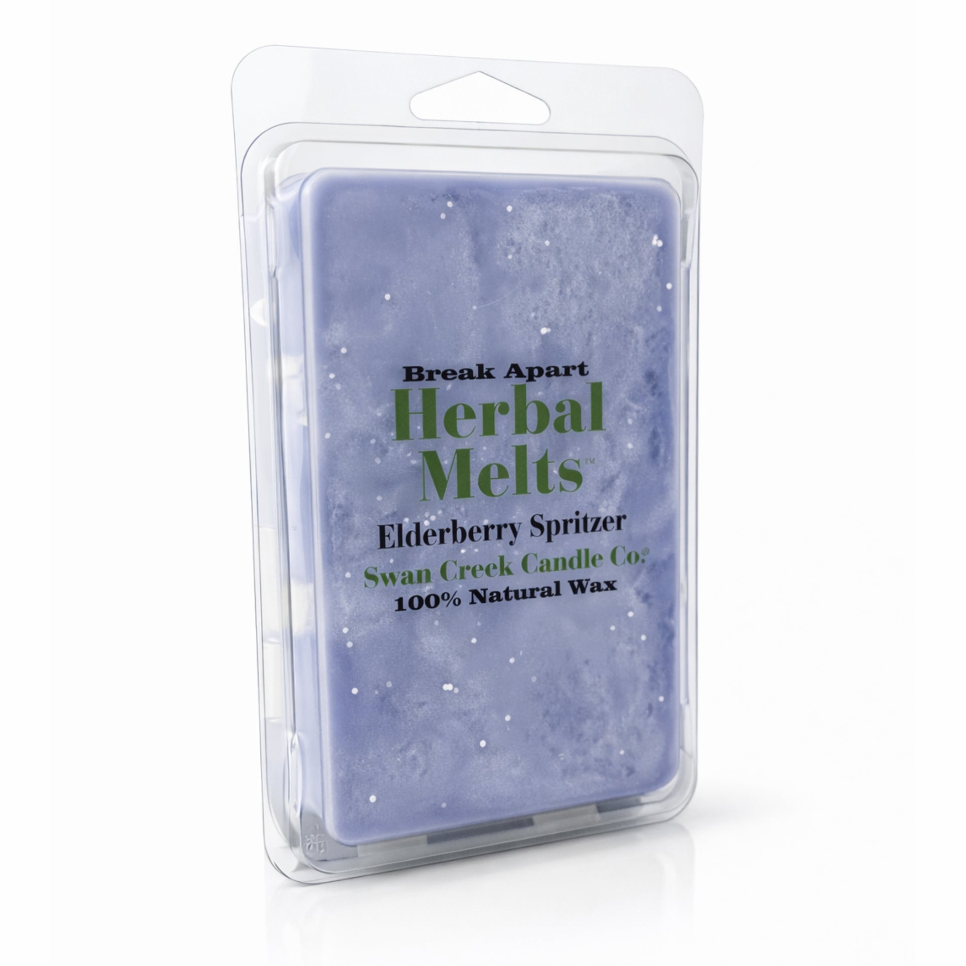 Packaged herbal melts with text on a white background
