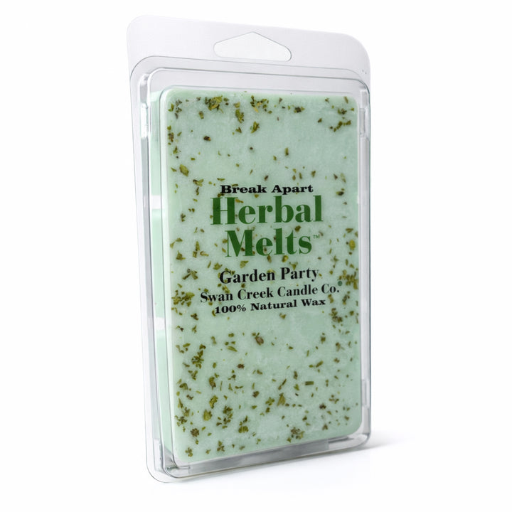 Packaged wax melts with 'Herbal Melts' branding on a white background