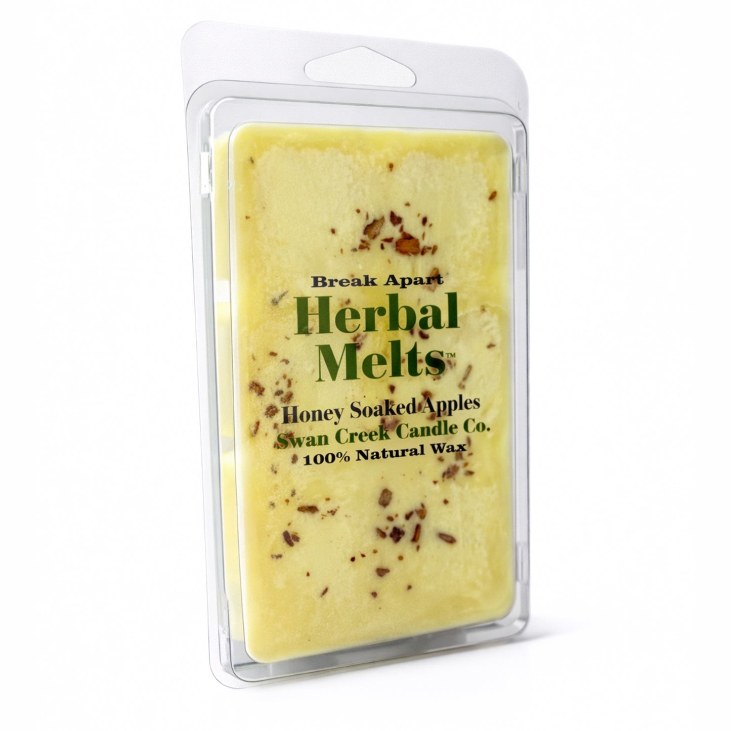 Herbal Melts wax bar packaging with visible text on a white background