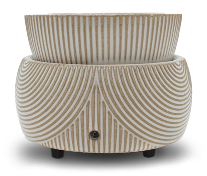 Ivory Stripe - Wax Warmer for Scented Wax Melts