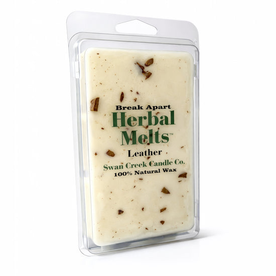 Herbal Melts wax bar with visible brand name on a white background