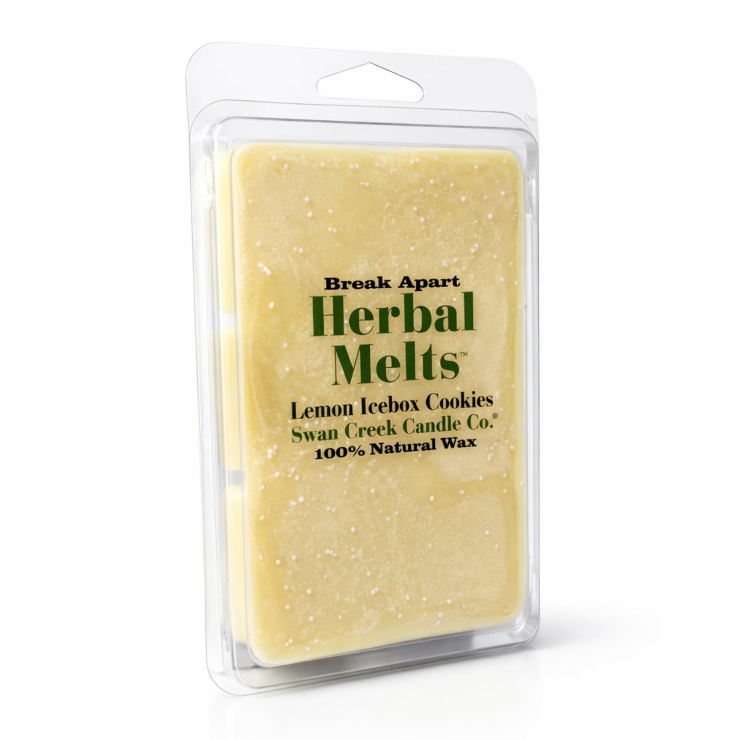 Herbal Melts wax bar in packaging with branding details on a white background