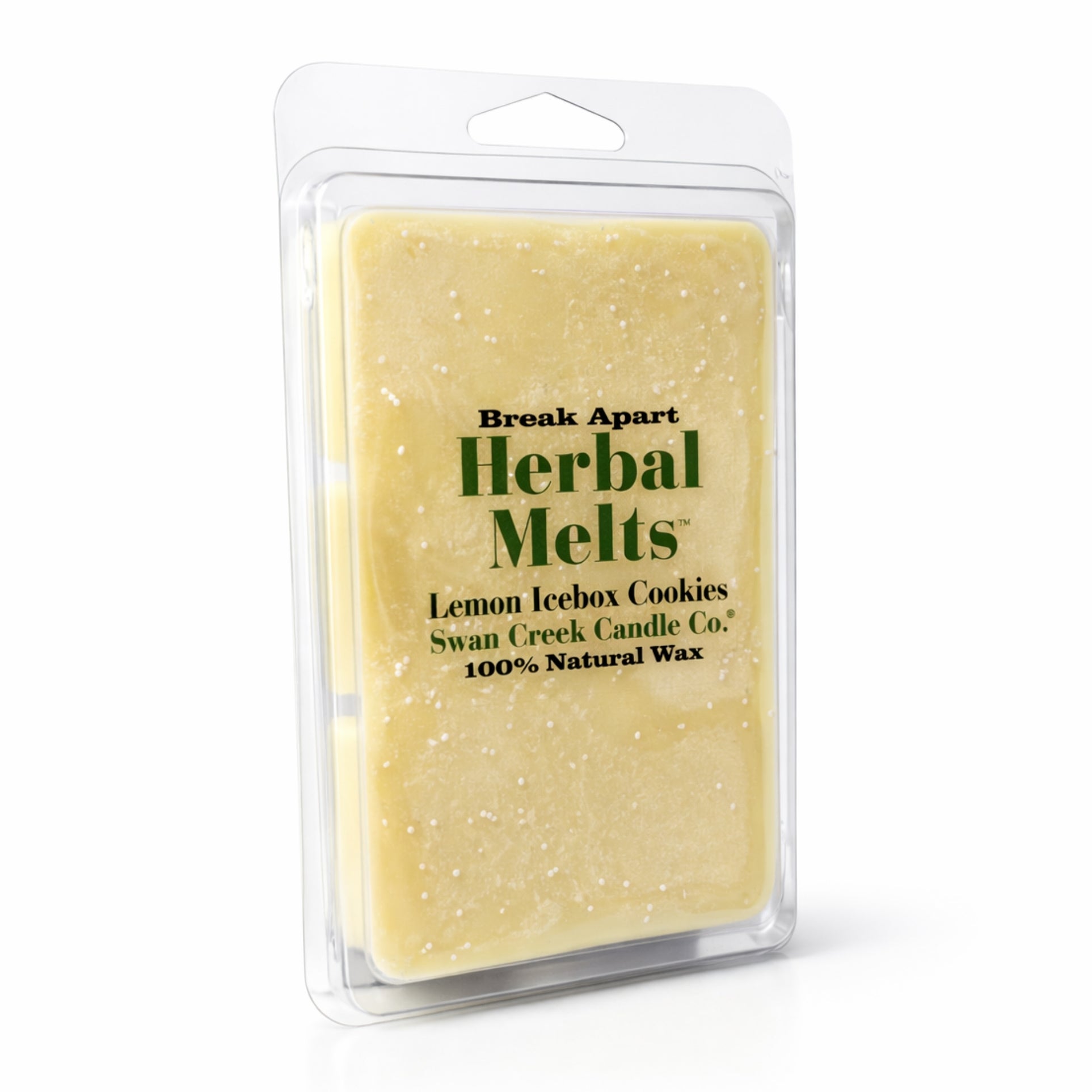 Herbal Melts wax bar in packaging with branding details on a white background