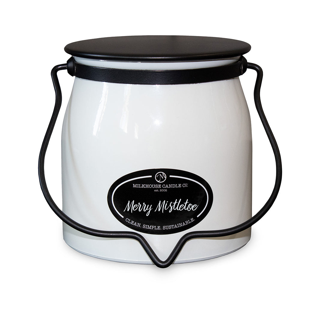 Merry Mistletoe 16oz Butter Jar Candle by Milkhouse Candle Co.