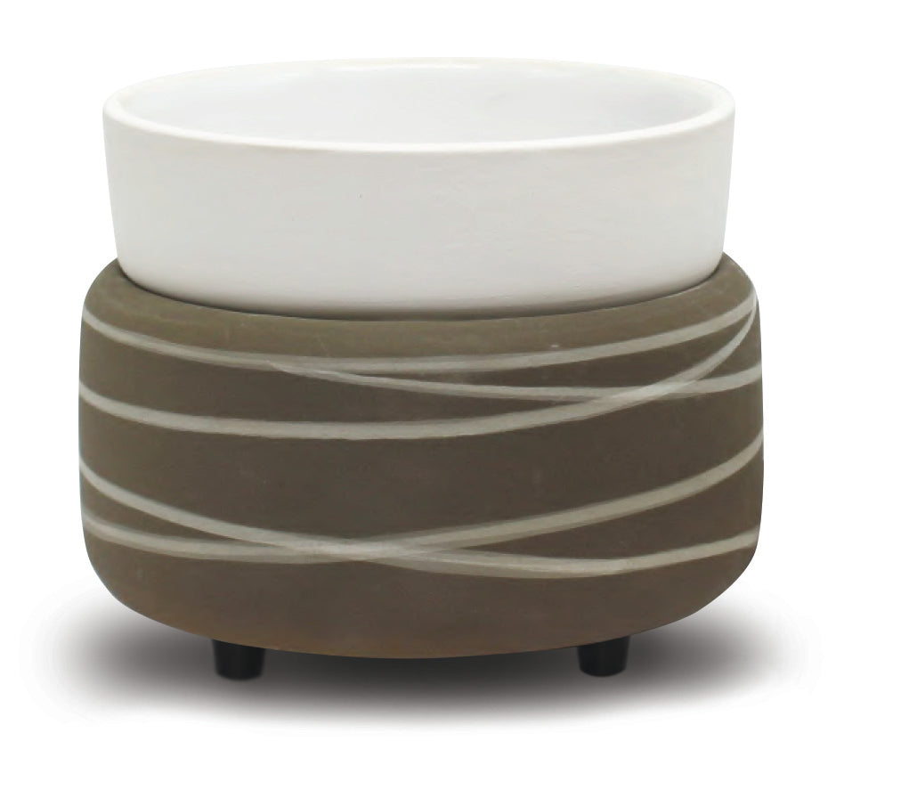 Grey & White Spiral - Wax Warmer for Scented Wax Melts