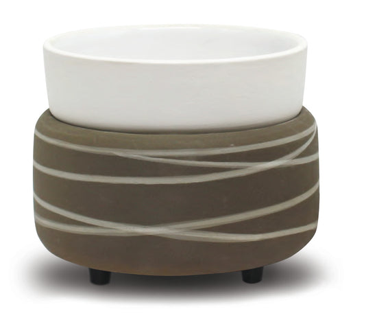 Grey & White Spiral - Wax Warmer for Scented Wax Melts