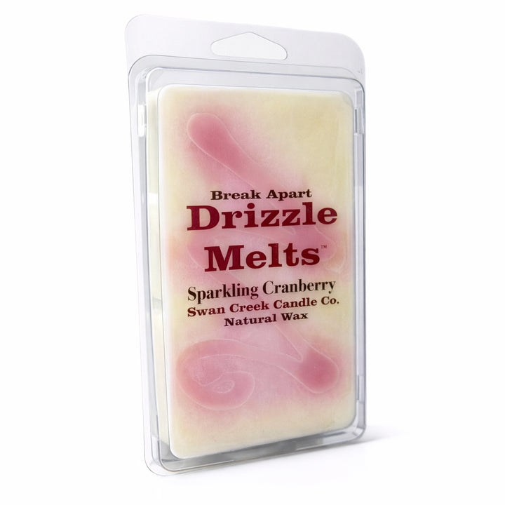 Drizzle Melts packaging with 'Sparkling Cranberry' flavor on a white background