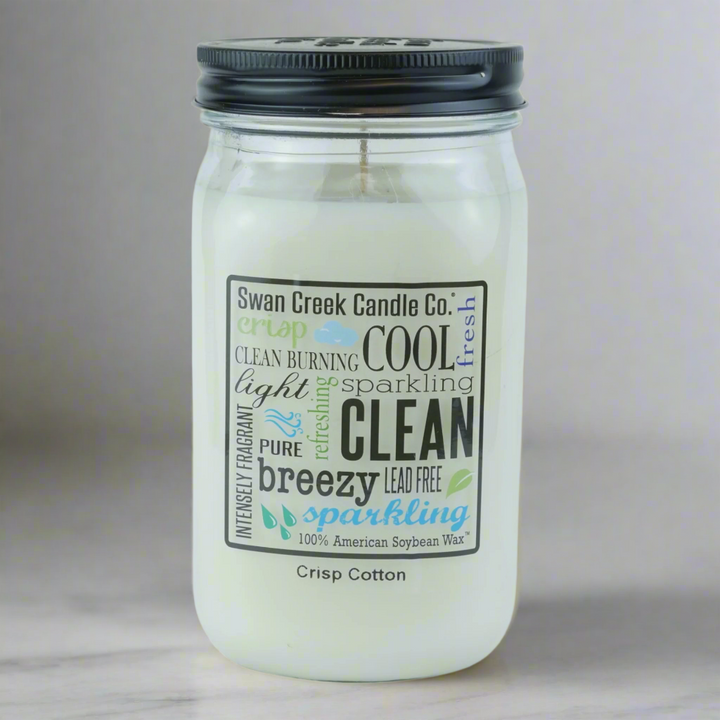 Crisp Cotton 24oz Pantry Jar by Swan Creek Candle