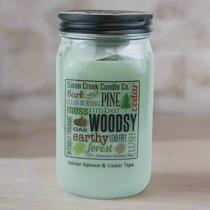 Silver Spruce & Cedar Tips 24oz Pantry Jar by Swan Creek Candle