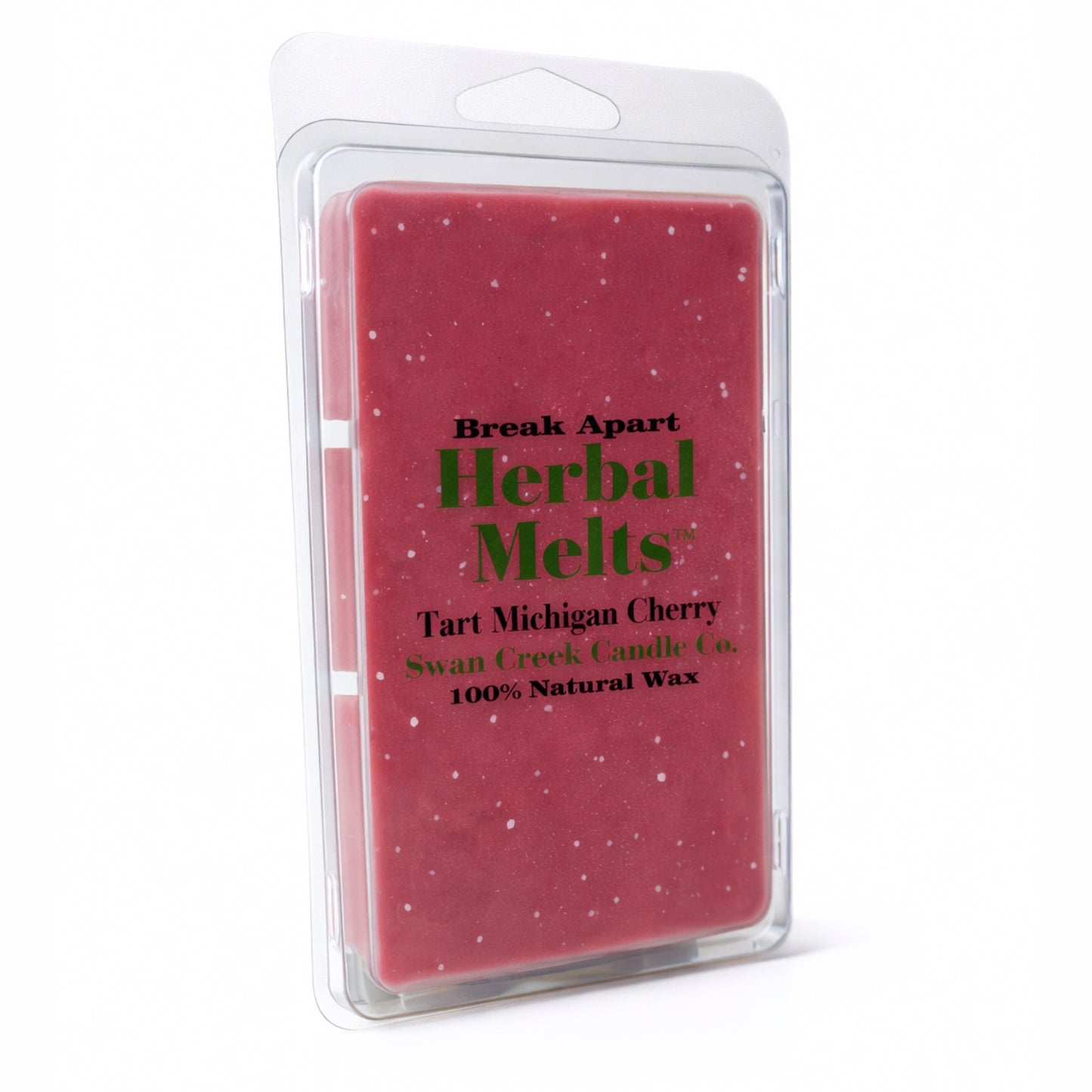 Packaged herbal melts with text on a white background