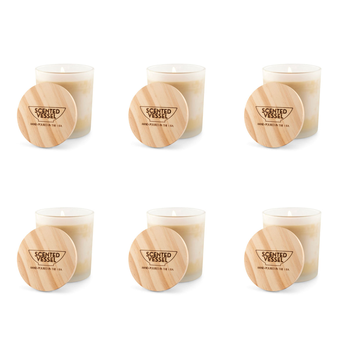 Coffee & Cream 7.5oz Soy Wax Blend Candle by Scented Vessel (6 Pack)