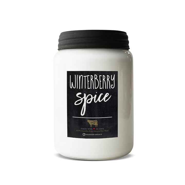 Winterberry Spice 26oz Farmhouse Jar Candle by Milkhouse Candle Co.