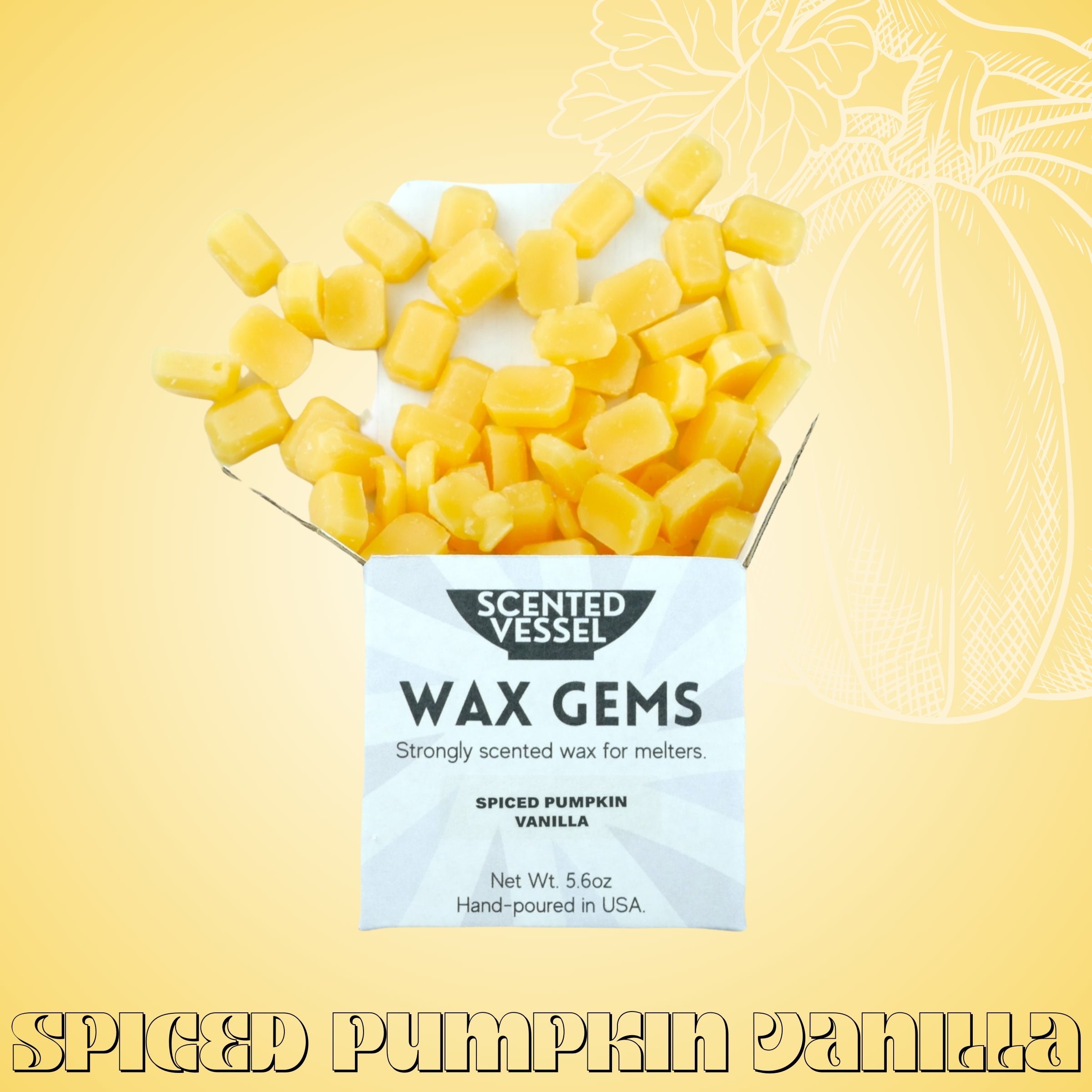 Spiced Pumpkin Vanilla 5.6oz Wax Gems by Scented Vessel