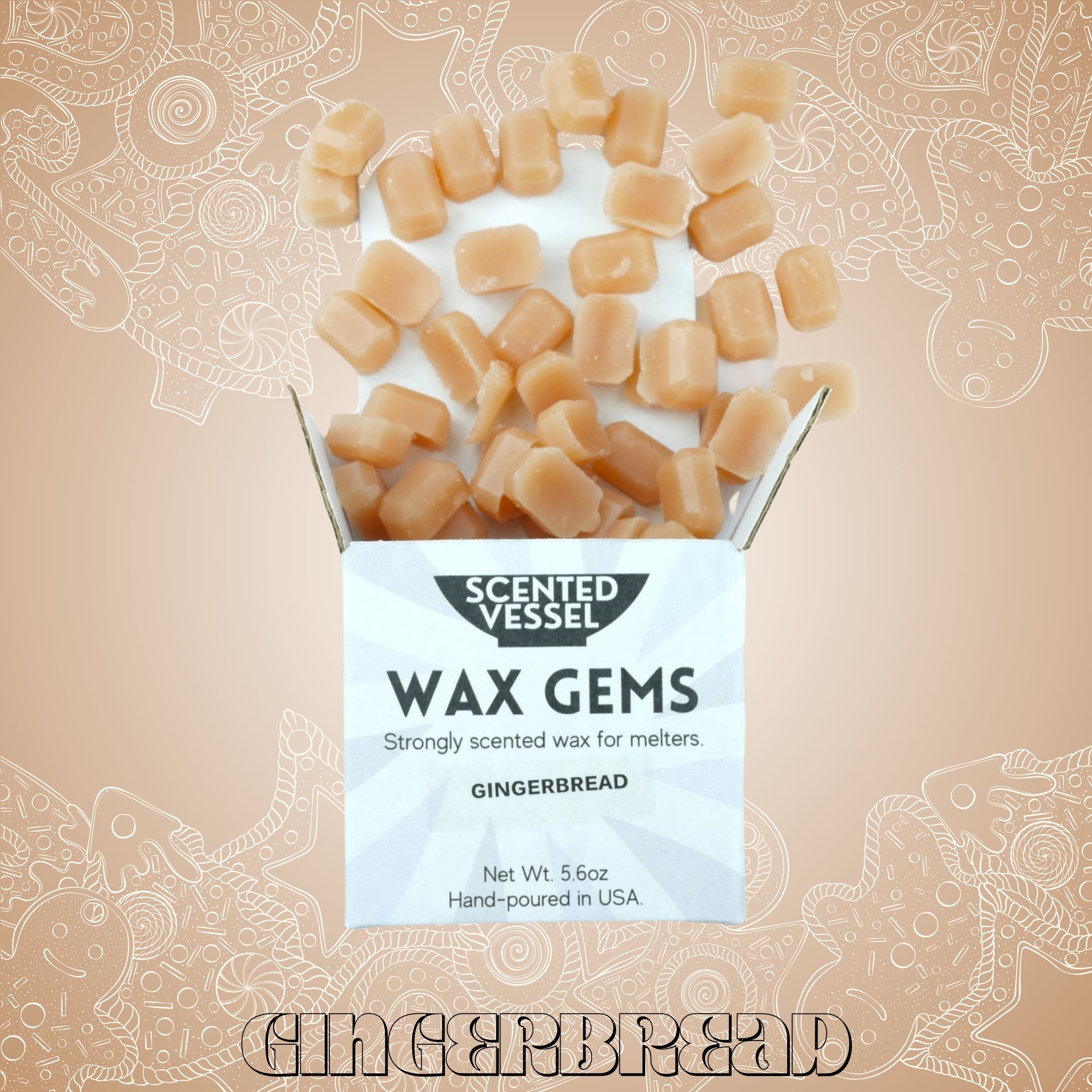 Gingerbread 5.6oz Wax Gems by Scented Vessel