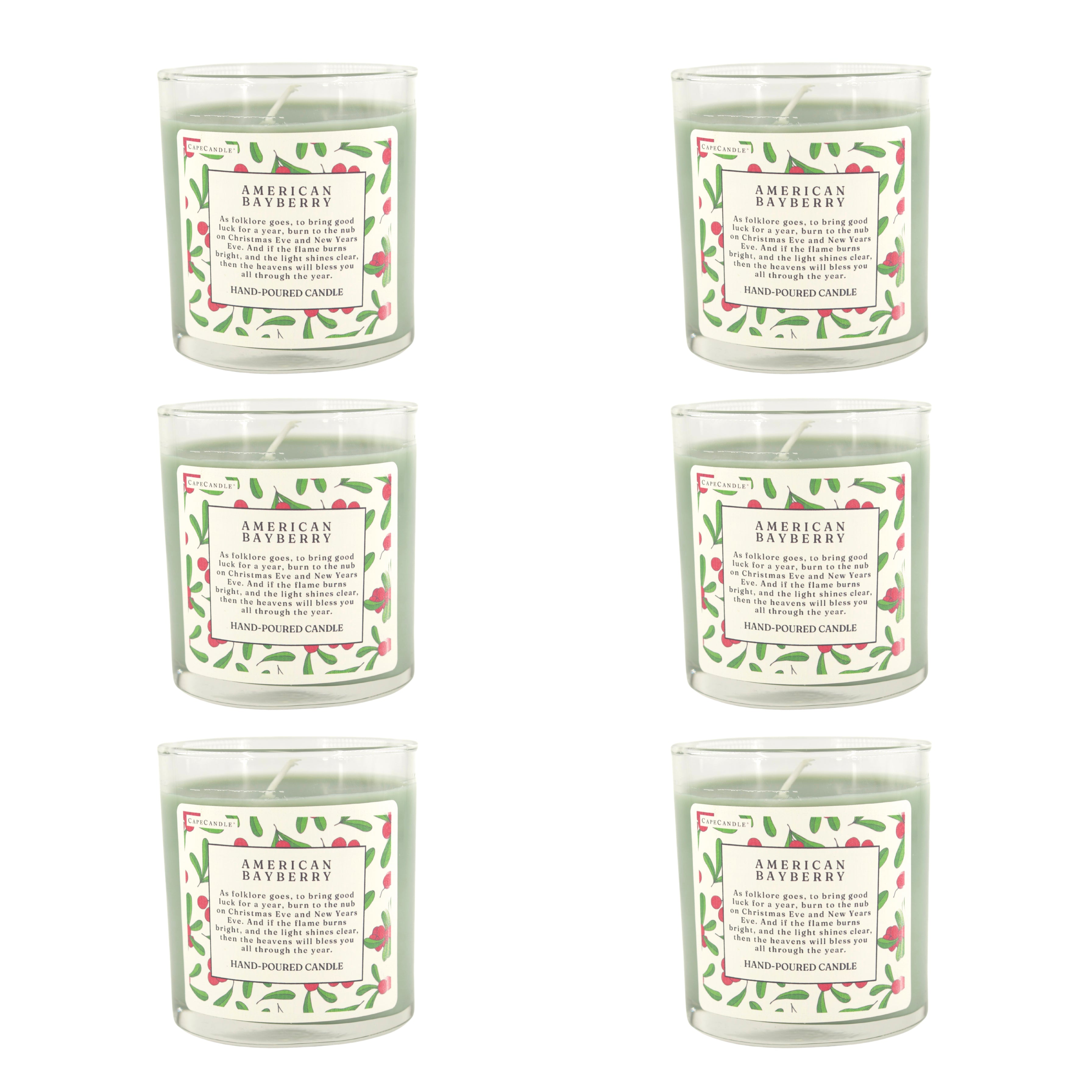 Cape Candle American Bayberry Scented 8.5 oz Jar Set of 6