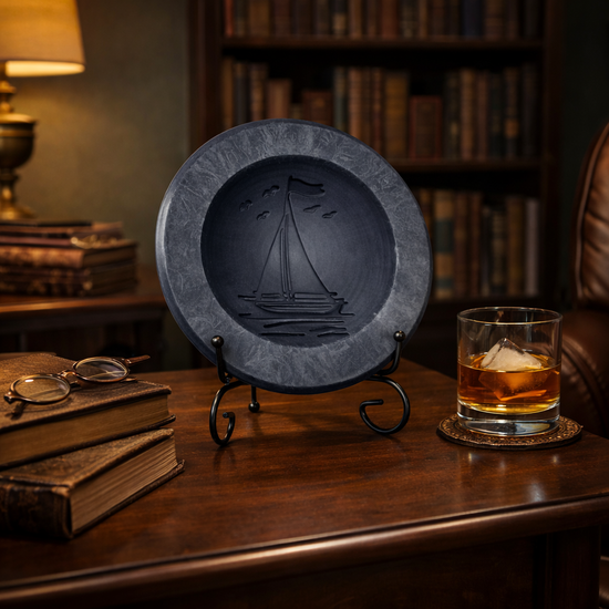 Sandalwood & Bourbon Scented Vessel - Sailboat