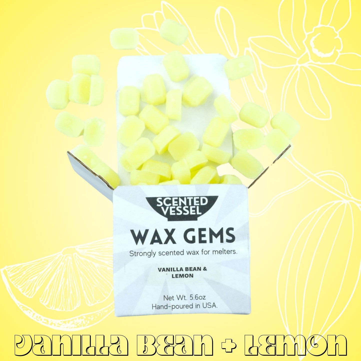 Vanilla Bean & Lemon 5.6oz Wax Gems by Scented Vessel