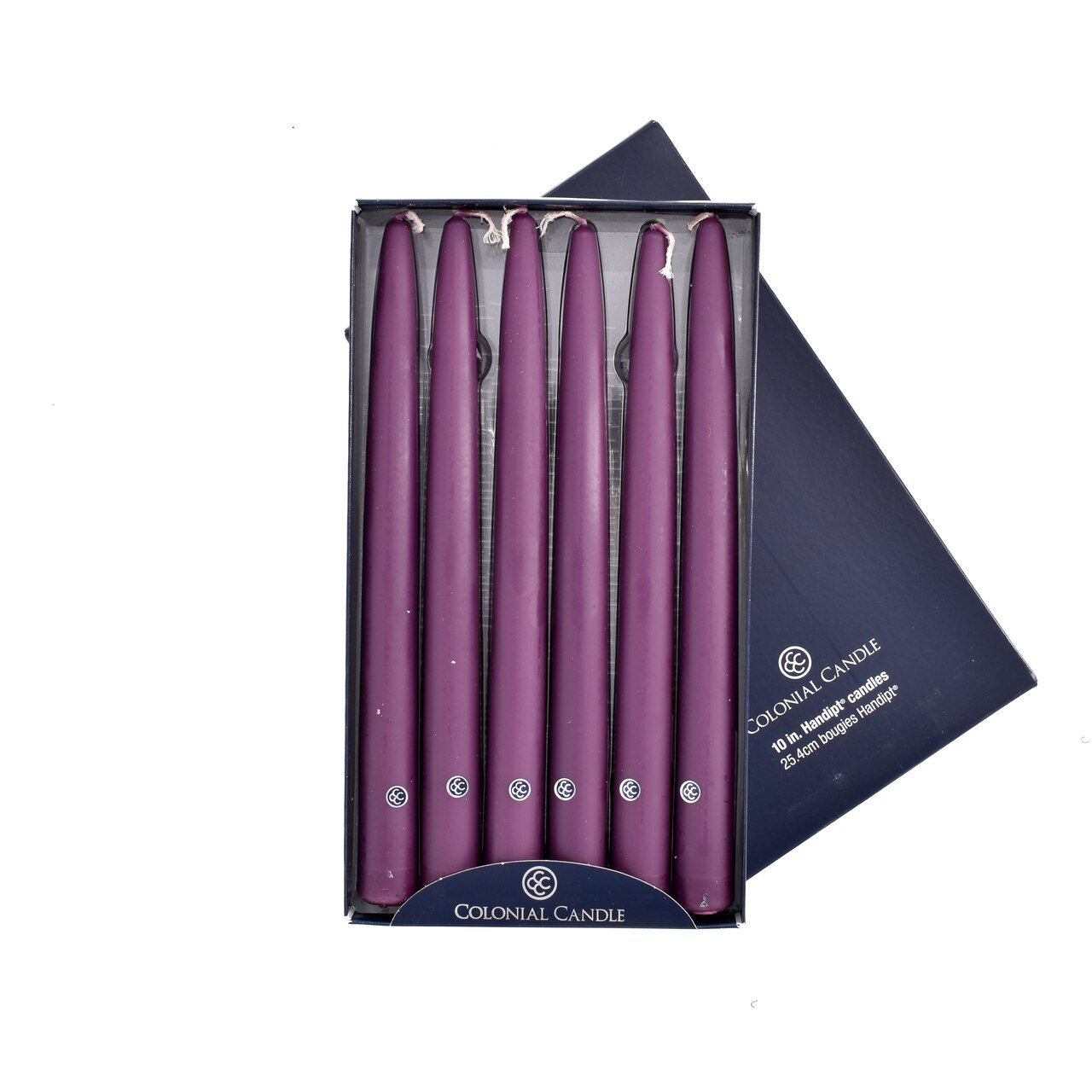 Orchid Purple 10" Handipt Tapers Colonial Candle