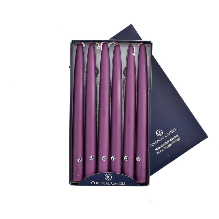 Orchid Purple 10" Handipt Tapers Colonial Candle