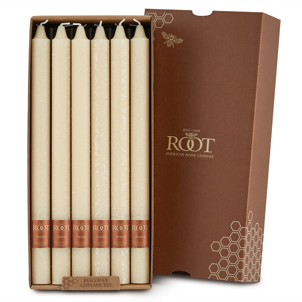 Root Candles - 12" Arista™ Timberline Dinner Candle - Buttercream Box of 12