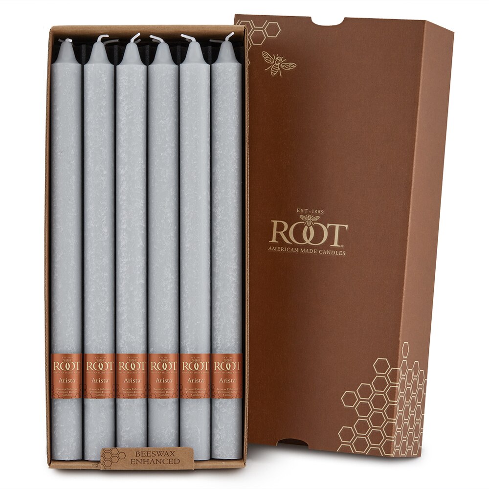 Root Candles - 12" Arista™ Timberline Dinner Candle - Platinum Box of 12
