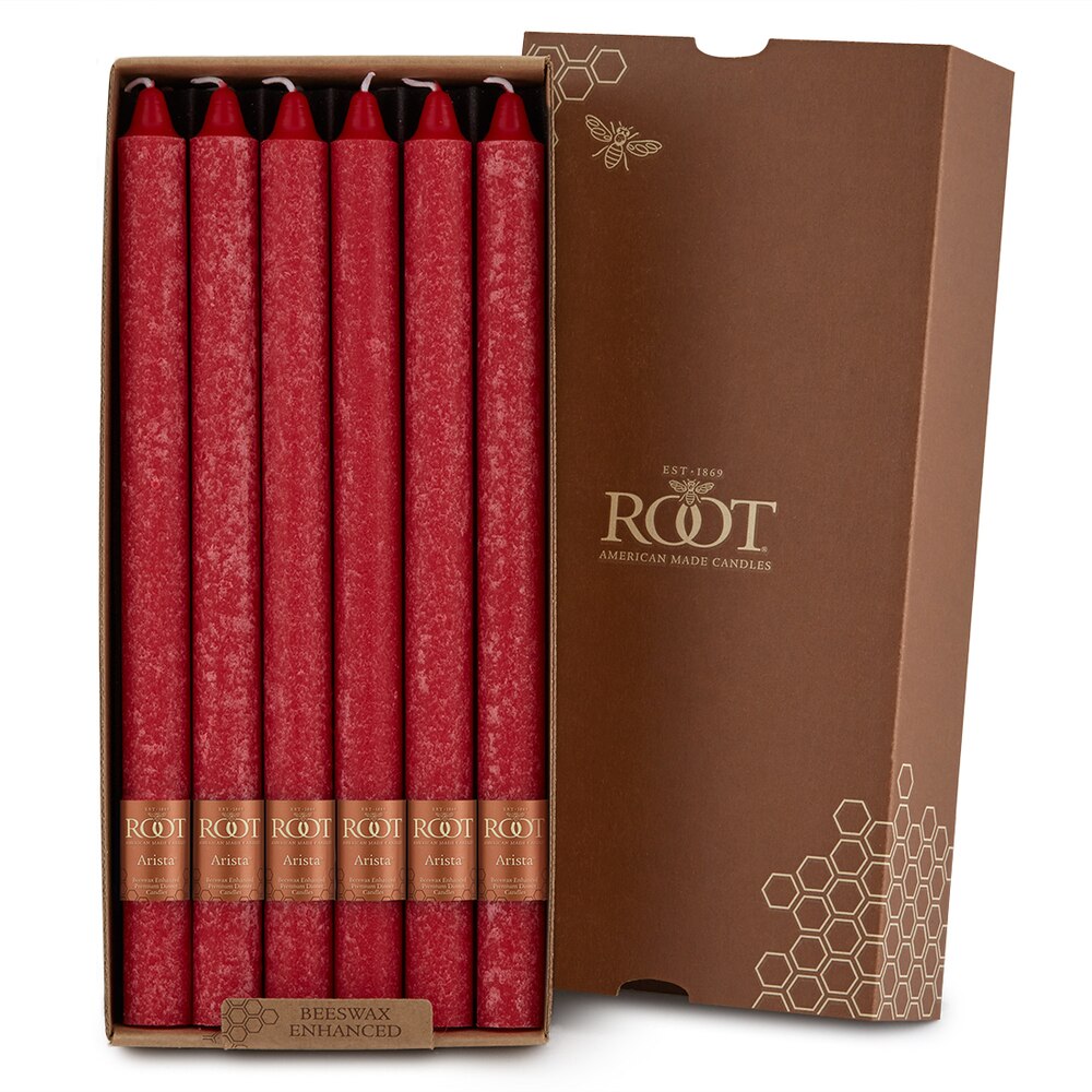 Root Candles - 12" Arista™ Timberline Dinner Candle - Red Box of 12
