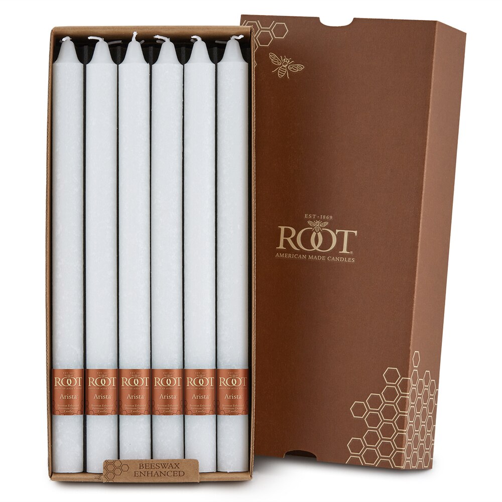 Root Candles - 12" Arista™ Timberline Dinner Candle - White Box of 12