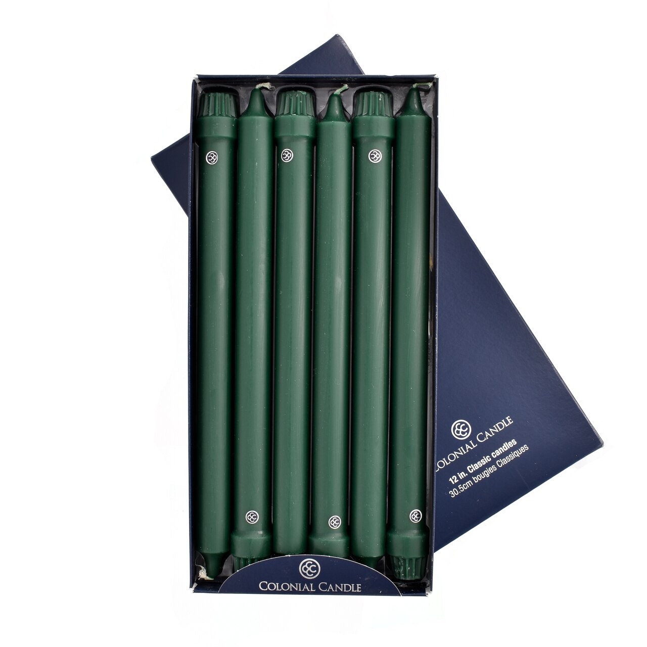 Colonial Candle Unscented Taper Candles – Evergreen Classic, 10-Inch, Pack Of 6