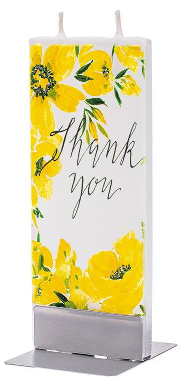Flatyz - Thank You Yellow Floral Flat Candle