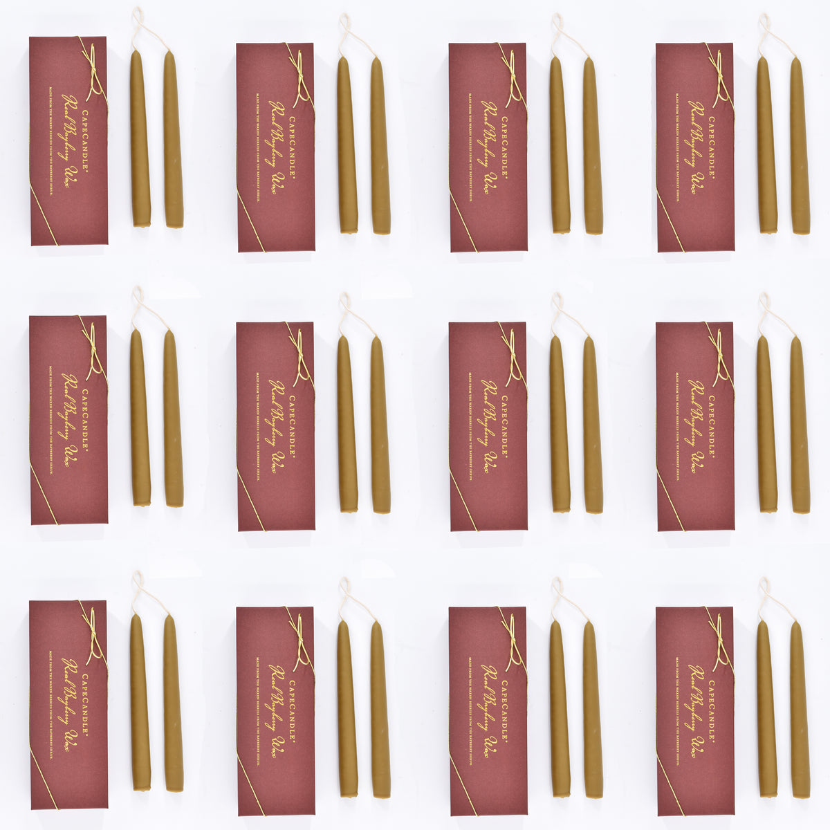Cape Candle - Real Bayberry Wax Tapers 8" (12 boxed pair)